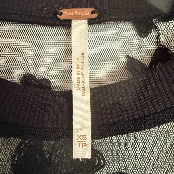 Free People Cecelia Sheer Mini Dress Black XS (Slip Not Included) - Picture 3 of 7